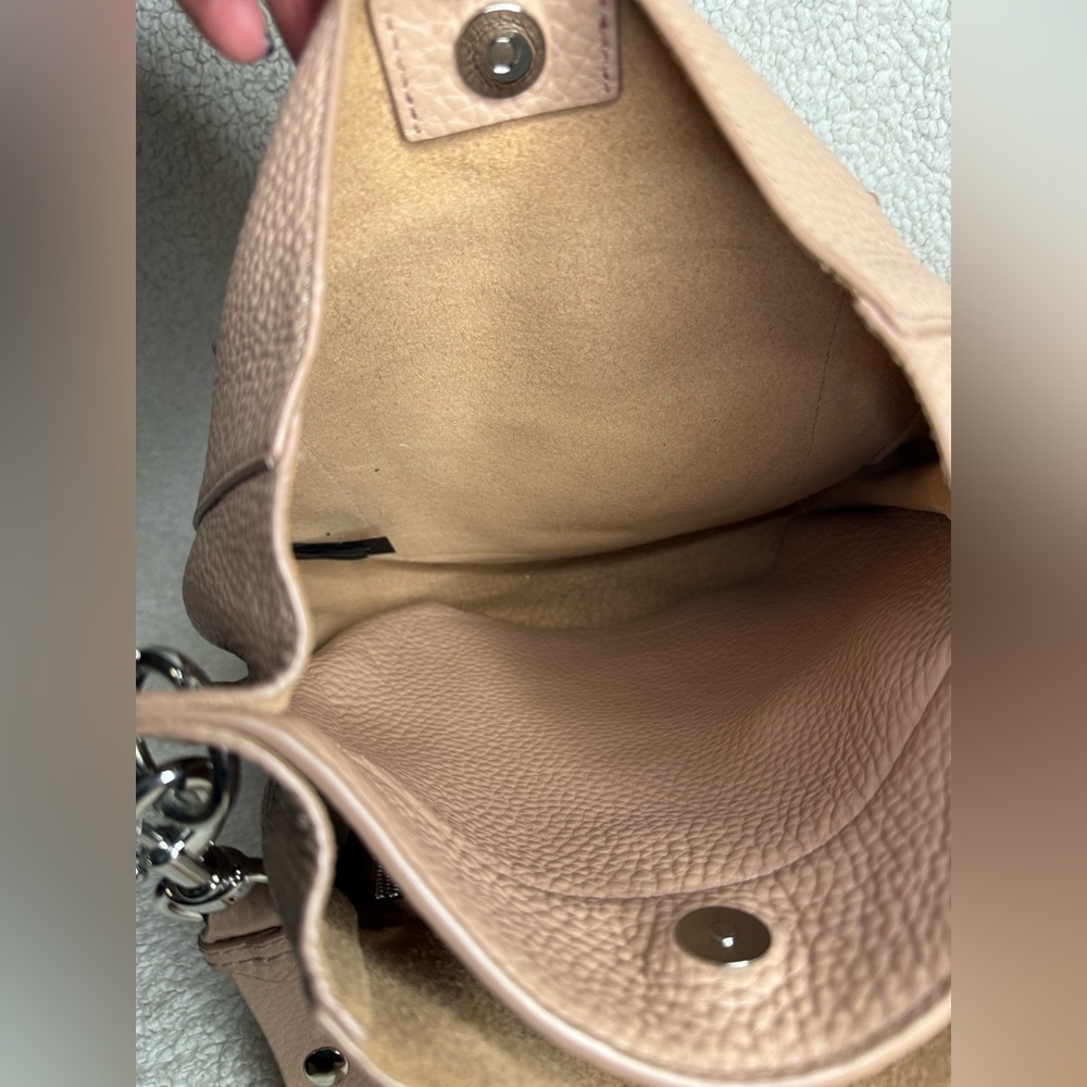 Rebecca Minkoff Darren Deerskin Leather Shoulder Bag Pink Slouchy Soft Classy - Picture 6 of 8